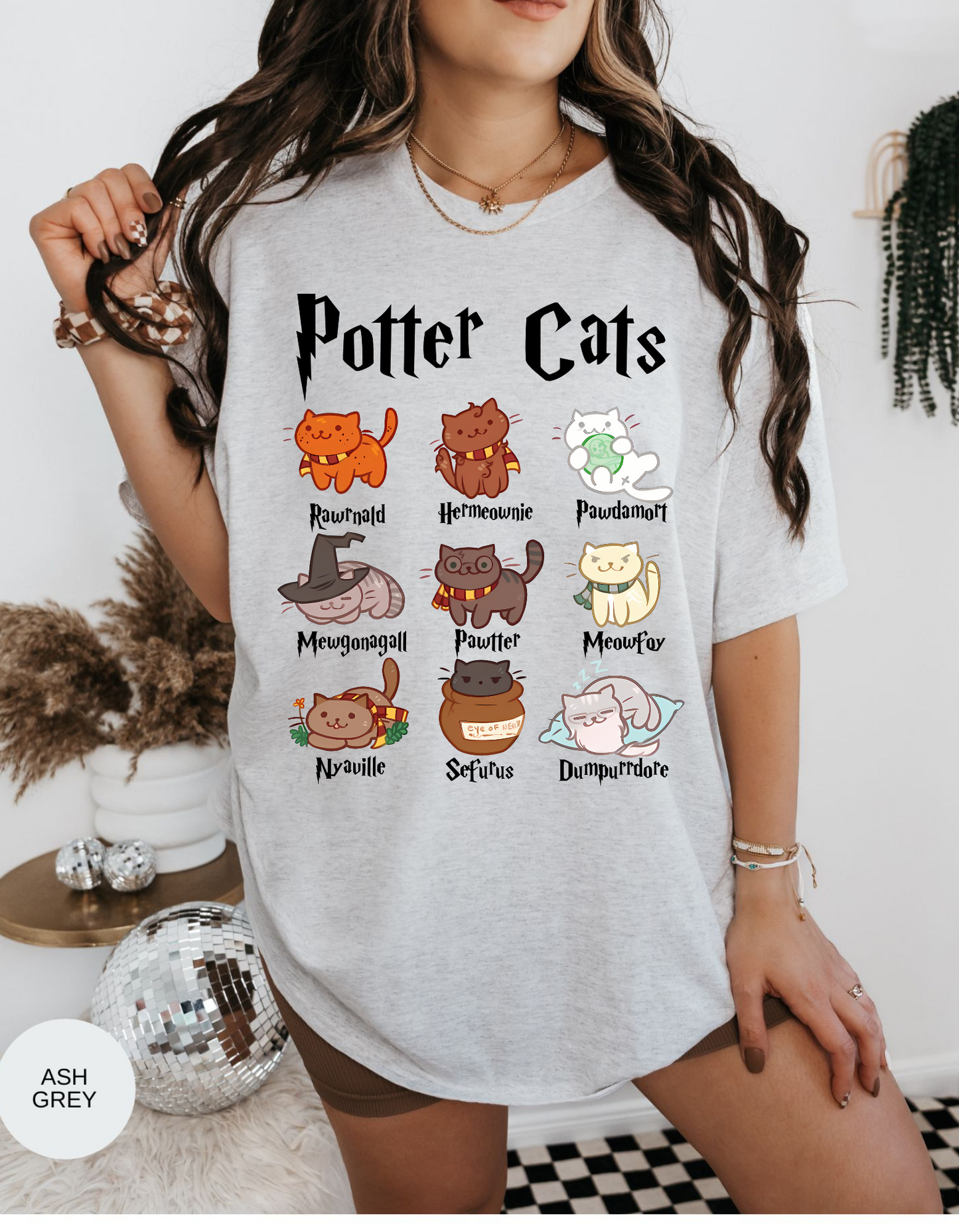 Magical Meowsters: A Potter-Inspired Feline Tee