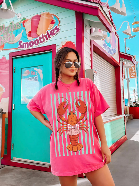 Clawfully Cute" Bow-Lobster Tee