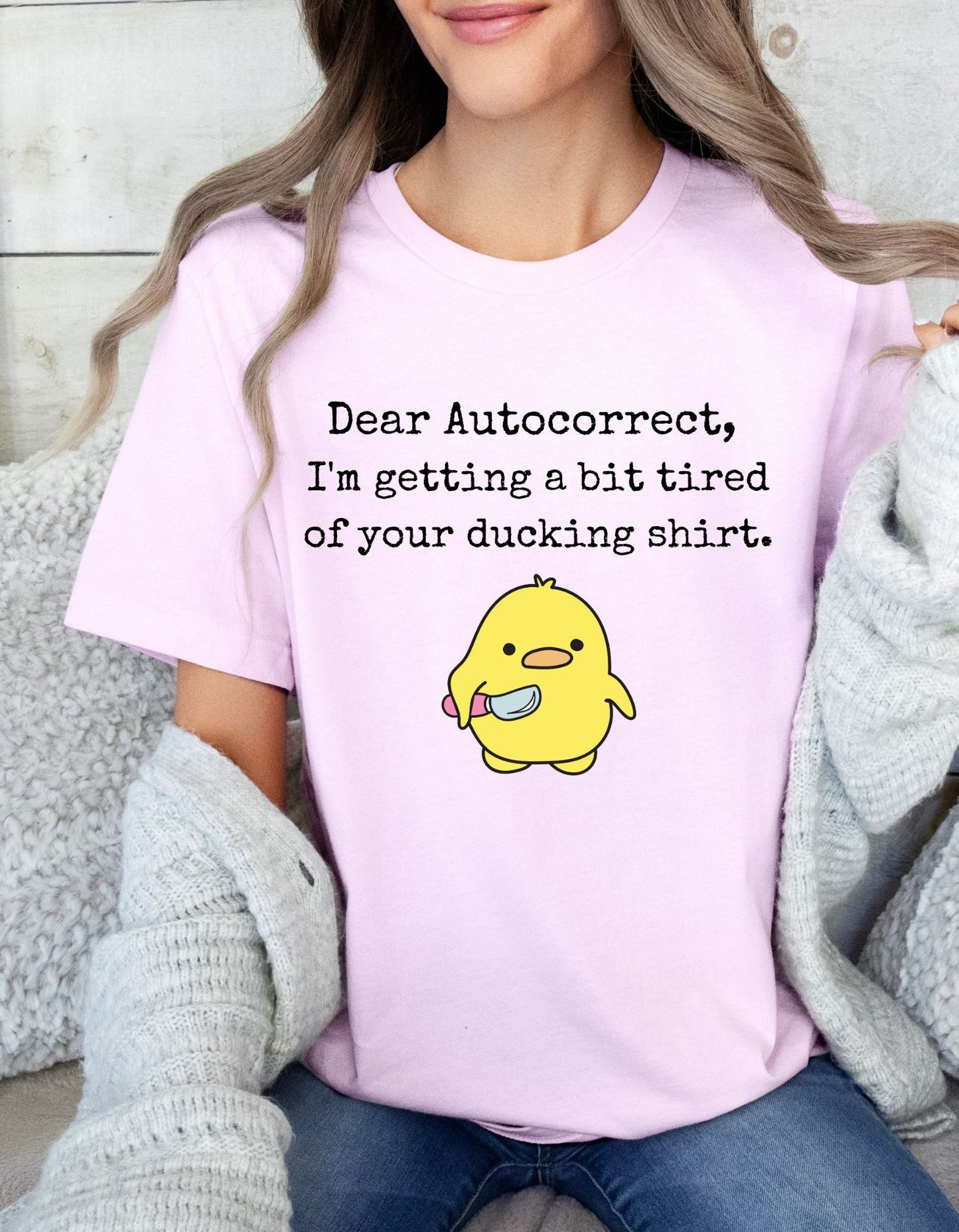 Duck This Autocorrect Cotton Tee: Tired of the Ducking Shenanigans!