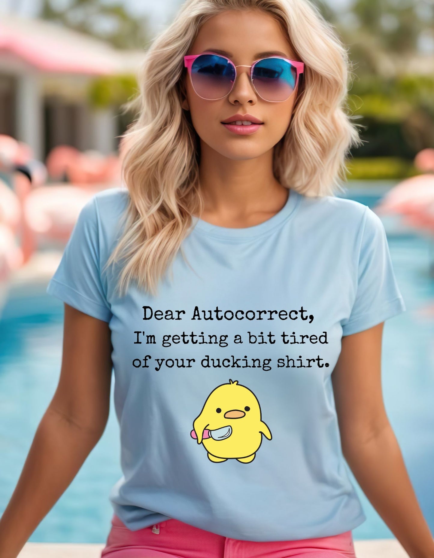 Duck This Autocorrect Cotton Tee: Tired of the Ducking Shenanigans!