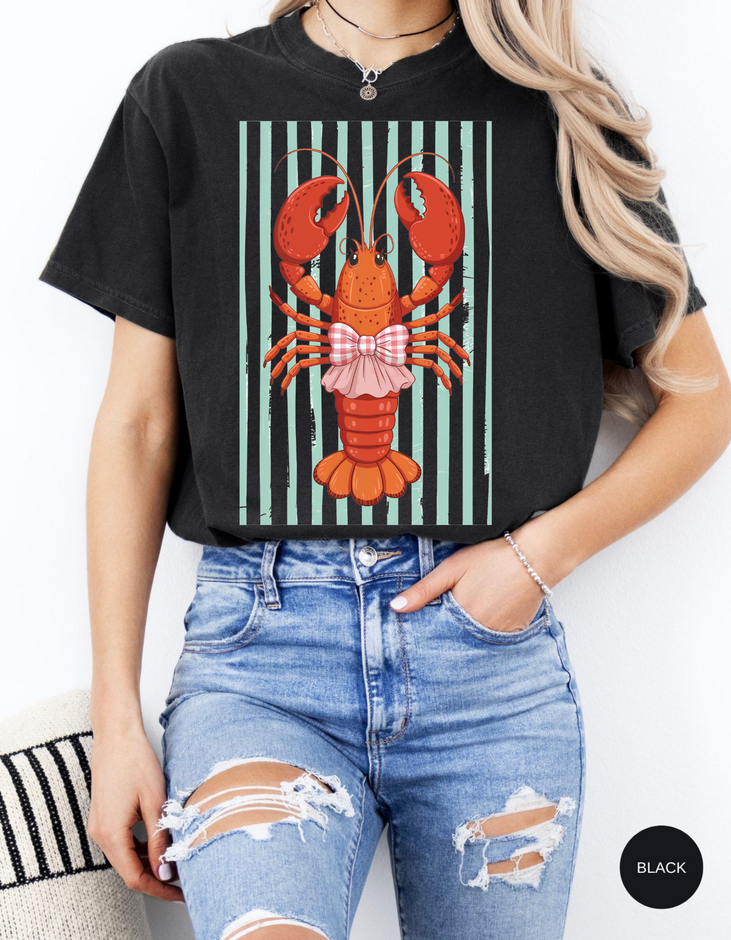 Clawfully Cute" Bow-Lobster Tee