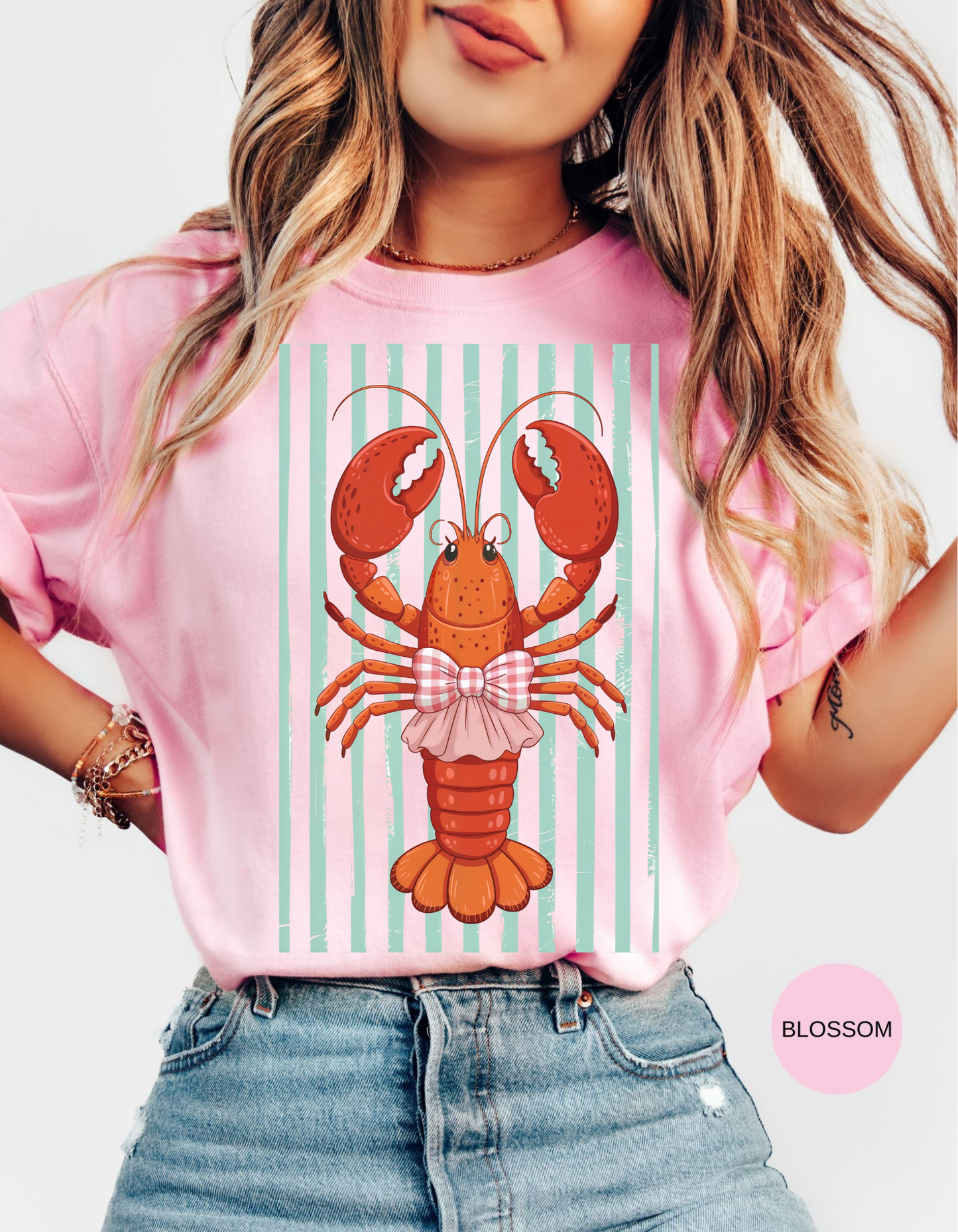 Clawfully Cute" Bow-Lobster Tee