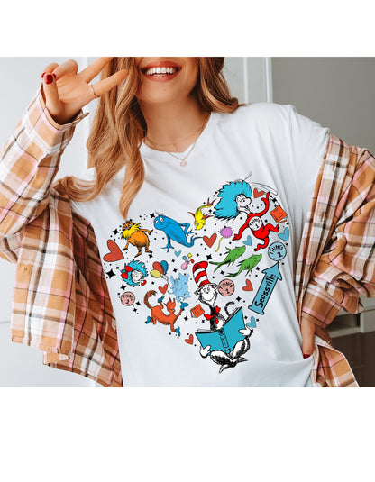 Seussical Hearts Extravaganza Tee: A Whimsical Symphony of Love and Characters!