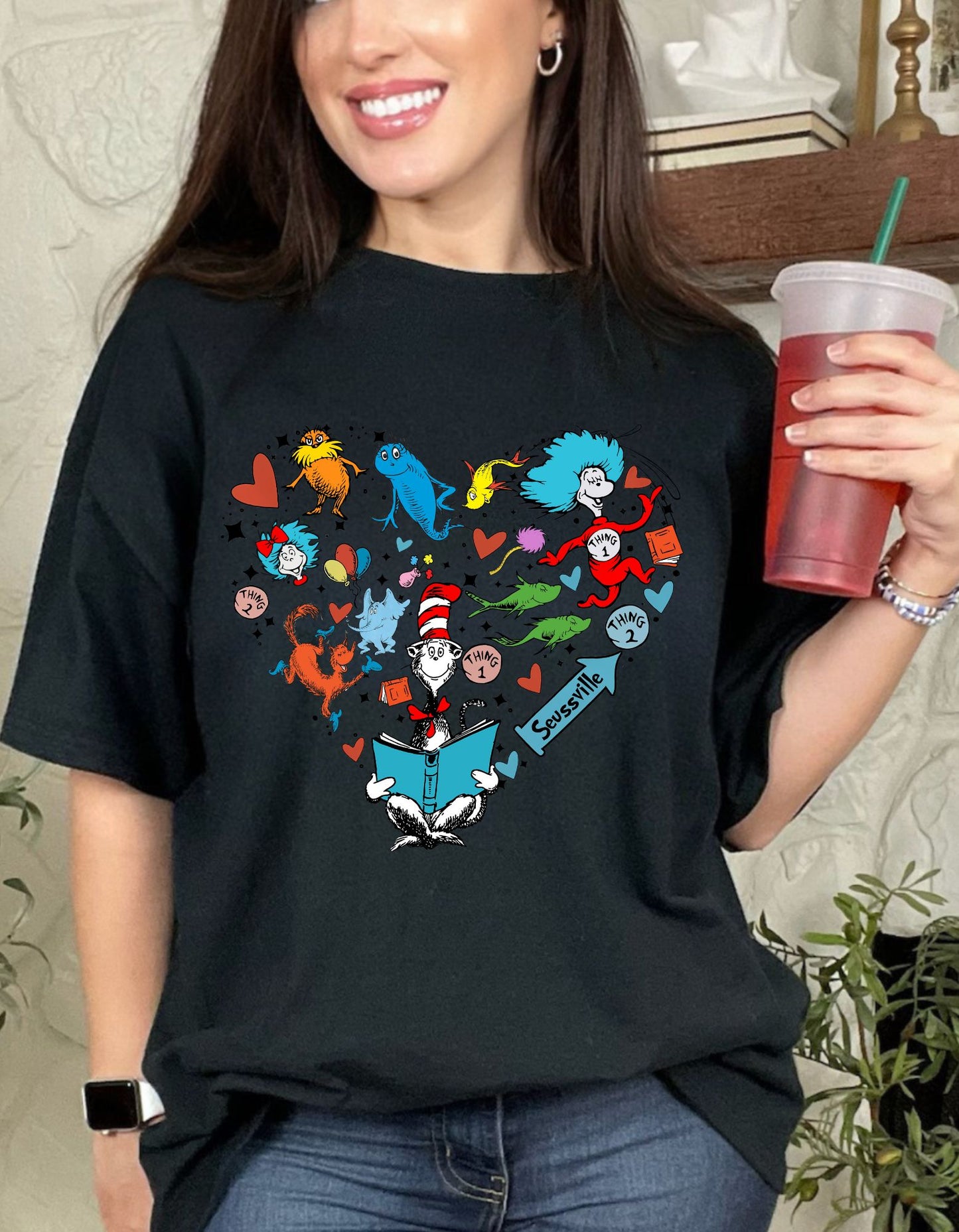 Seussical Hearts Extravaganza Tee: A Whimsical Symphony of Love and Characters!