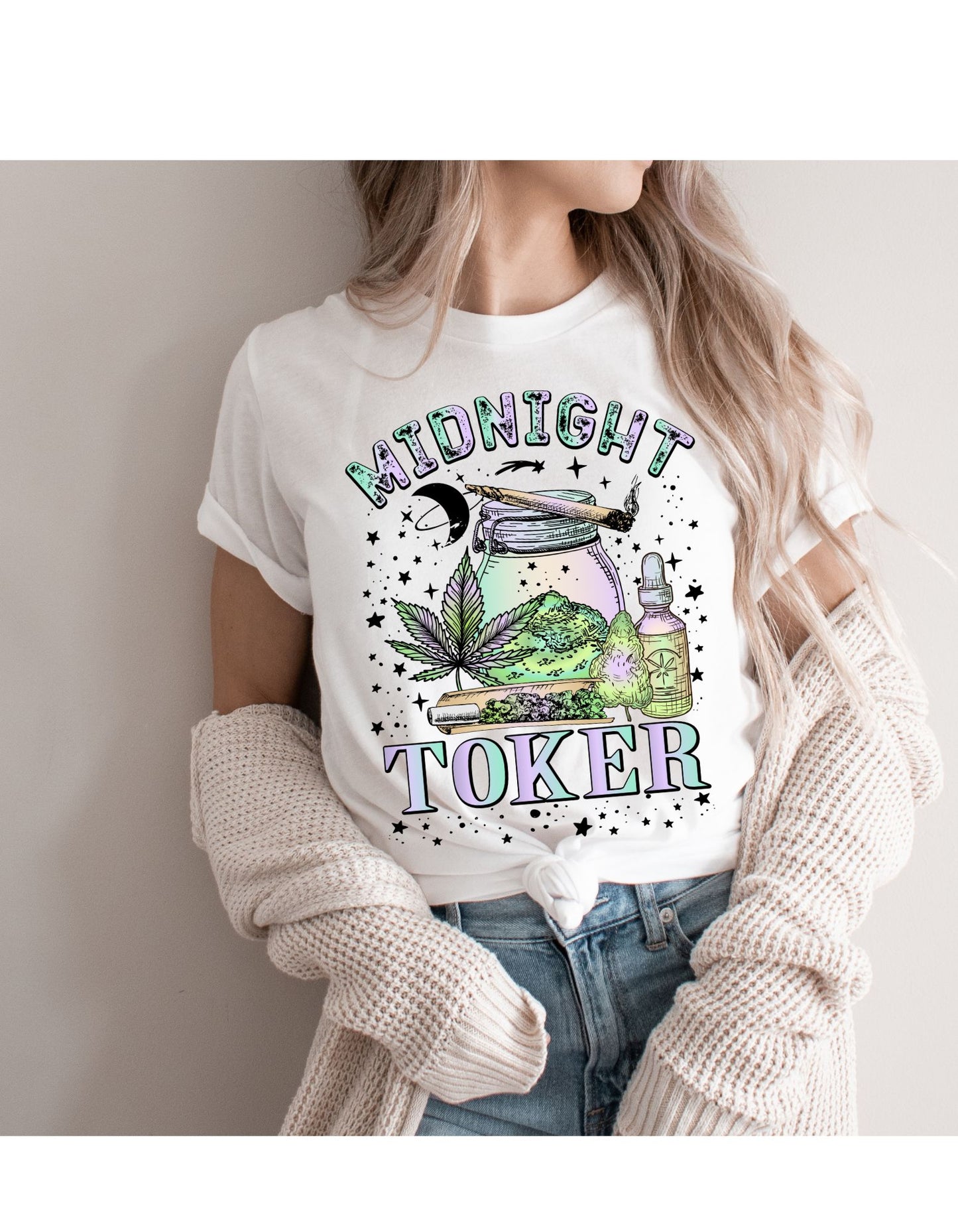 Moonlit Toker: Embrace the Night with Our Midnight Toker Cotton Tee!