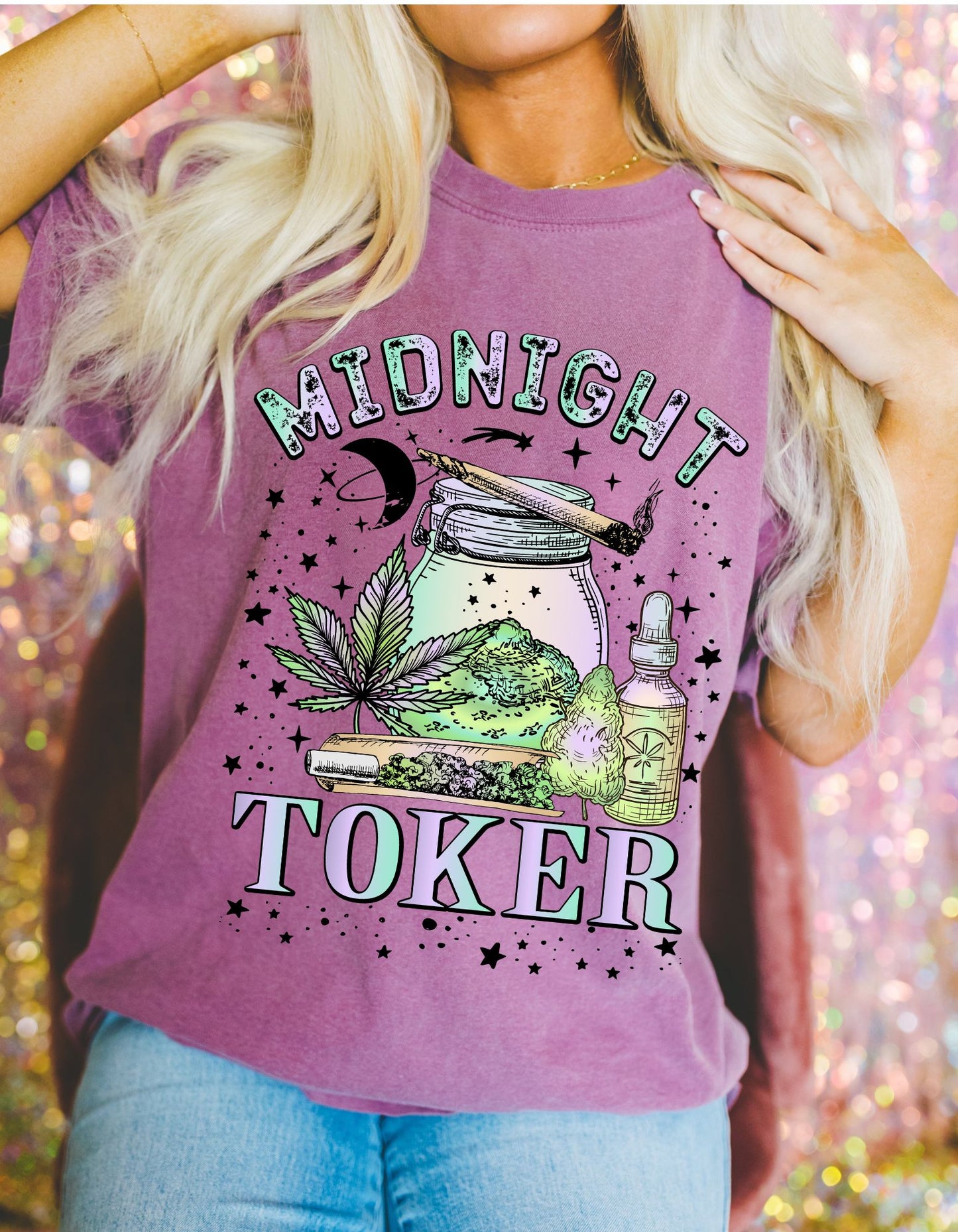 Moonlit Toker: Embrace the Night with Our Midnight Toker Cotton Tee!