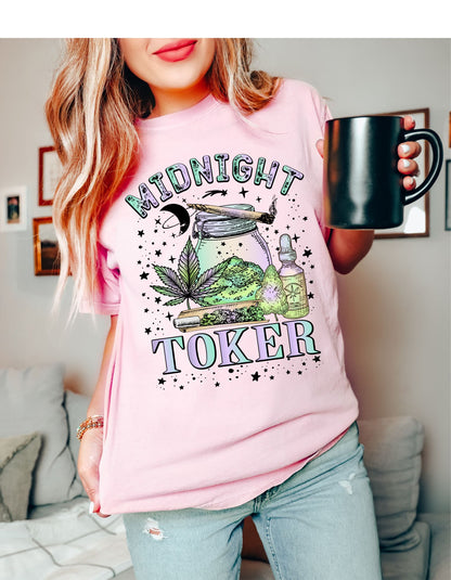 Moonlit Toker: Embrace the Night with Our Midnight Toker Cotton Tee!