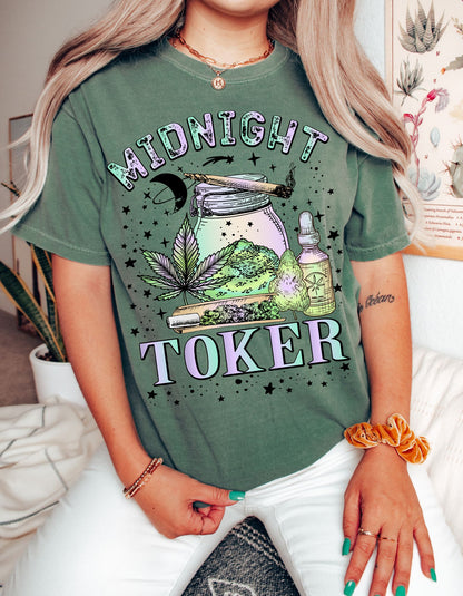 Moonlit Toker: Embrace the Night with Our Midnight Toker Cotton Tee!