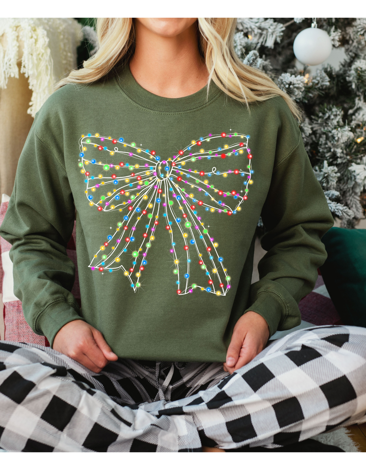 Light Up the Holidays Bow Sweater