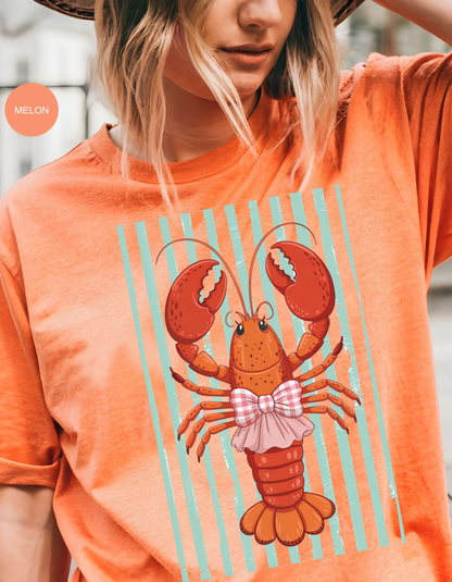 Clawfully Cute" Bow-Lobster Tee
