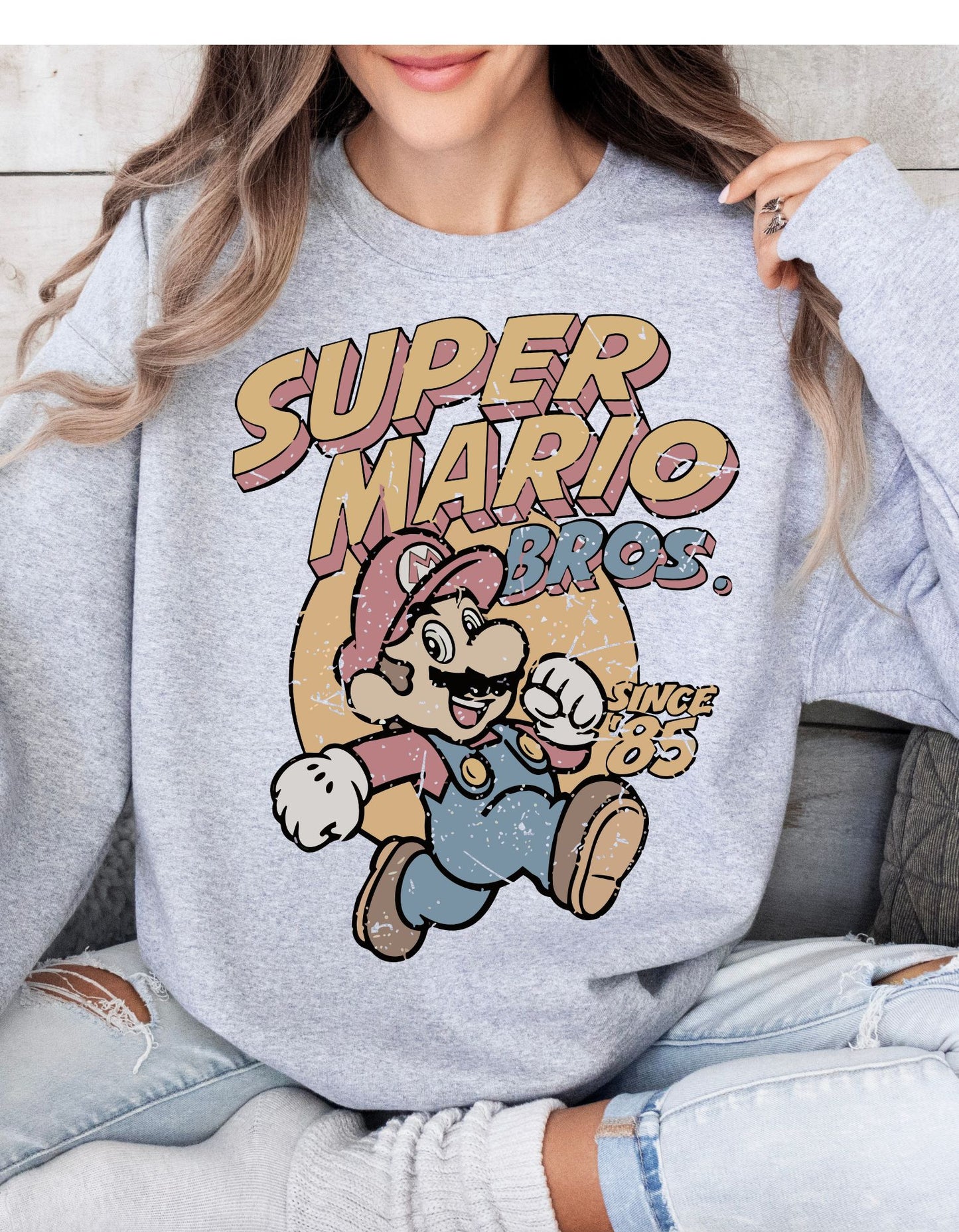 Retro 80s Supero Mario Bros Sweater - Nostalgic Gaming Chic