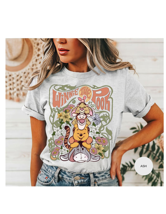 Floral Friends: Vintage Winnie the Pooh Crewneck