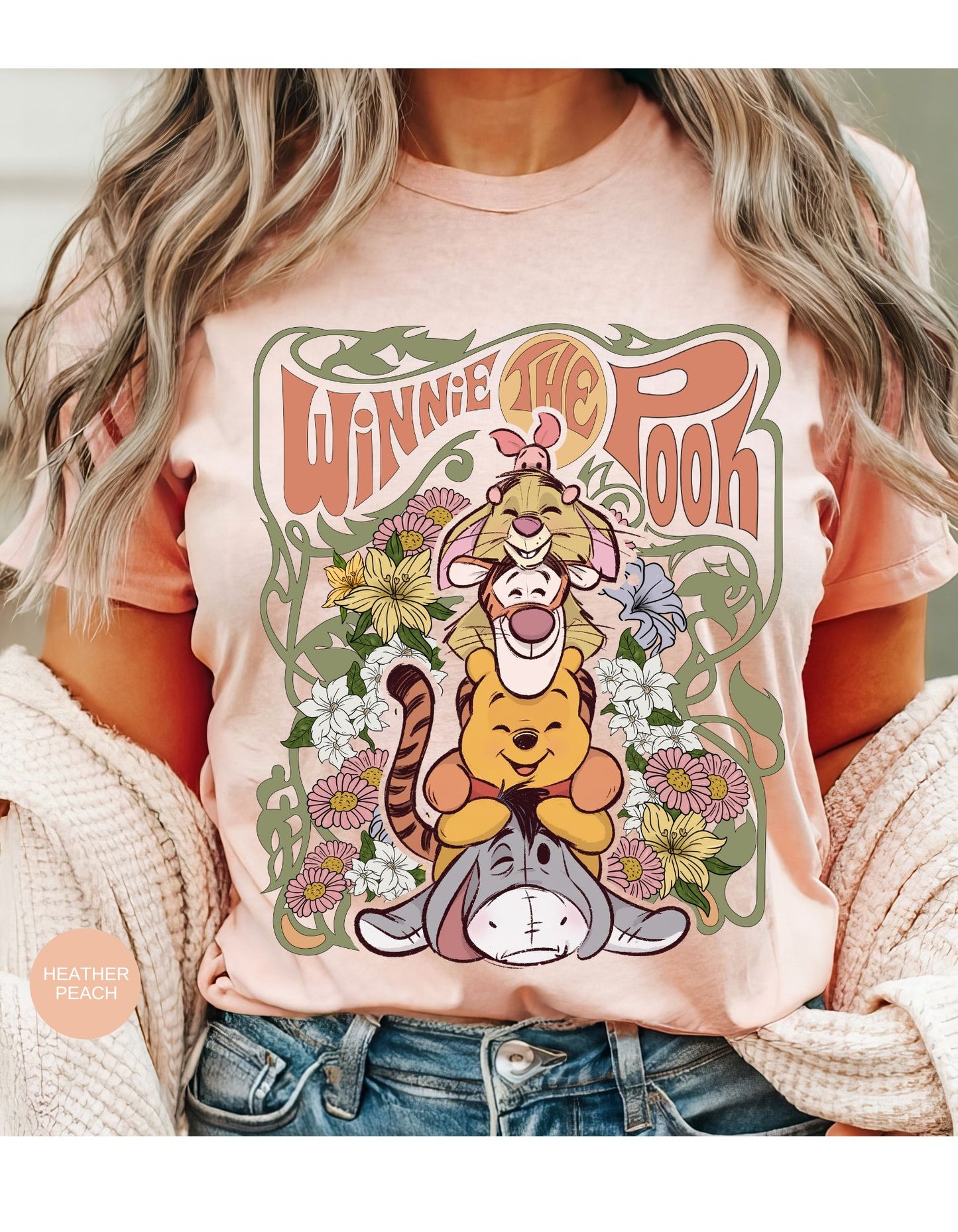 Floral Friends: Vintage Winnie the Pooh Crewneck