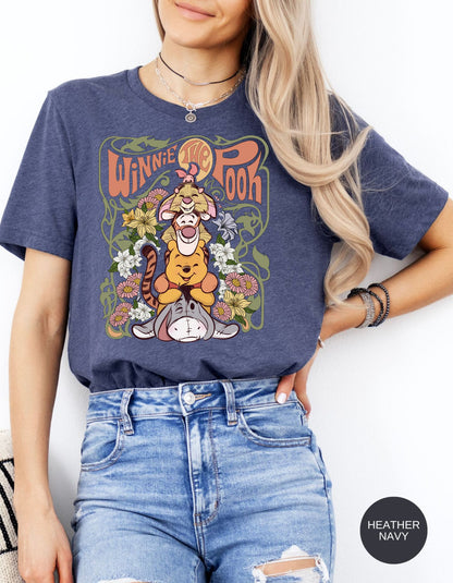 Floral Friends: Vintage Winnie the Pooh Crewneck