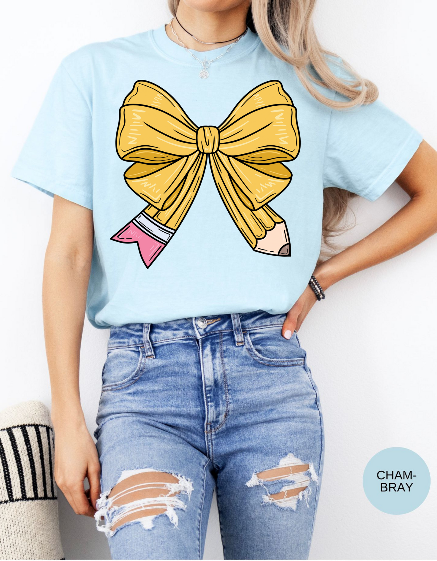 School Days Delight - Pencil Bow & Bus Tee