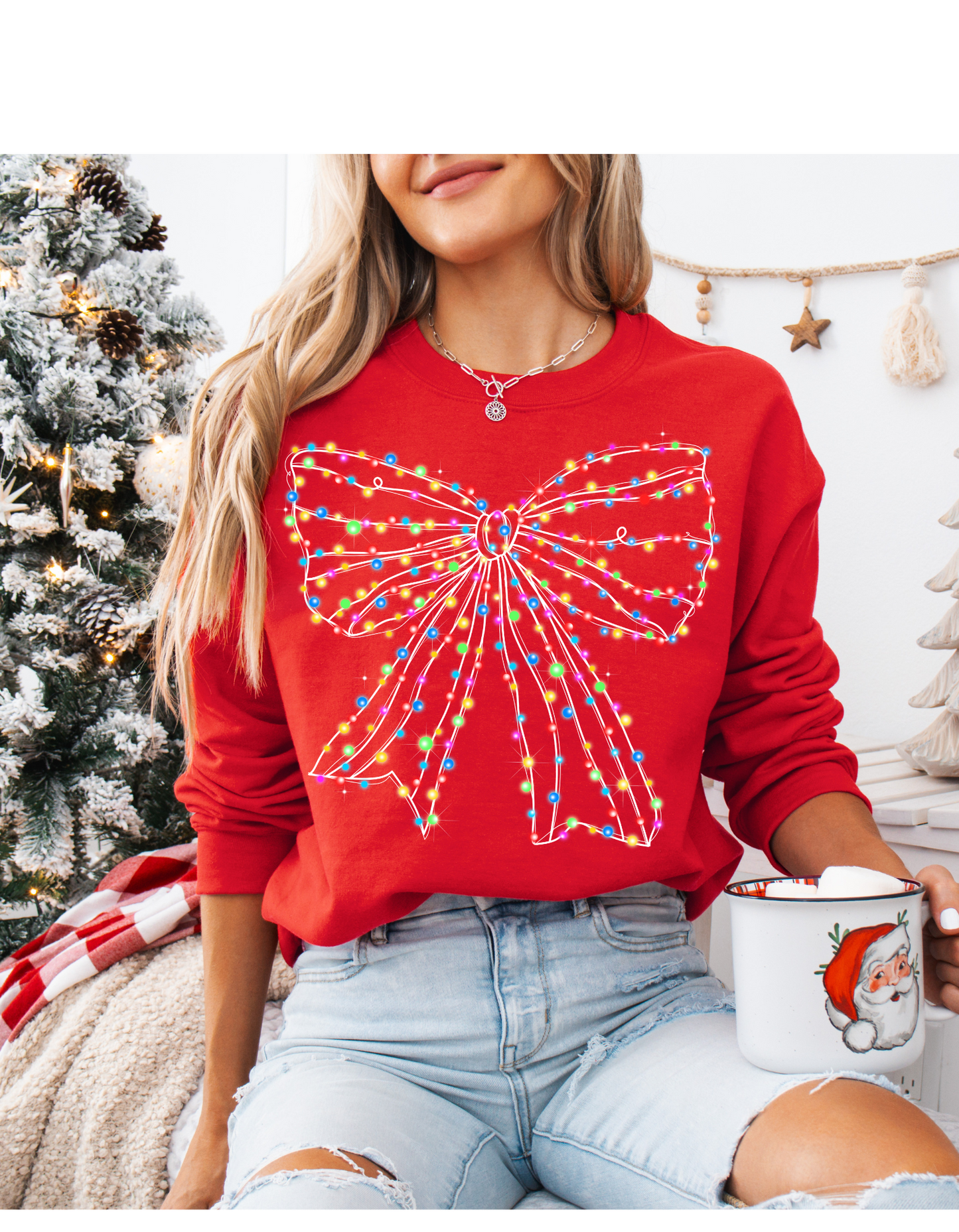 Light Up the Holidays Bow Sweater