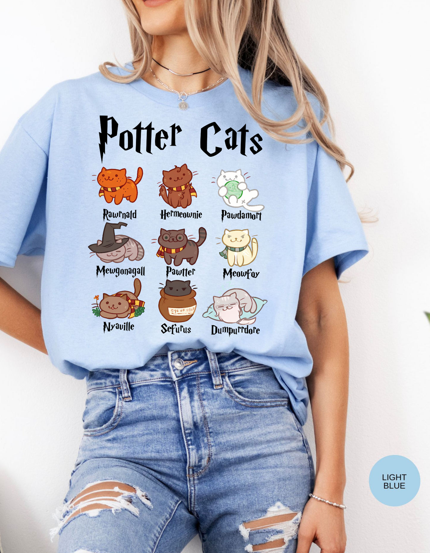 Magical Meowsters: A Potter-Inspired Feline Tee