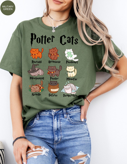 Magical Meowsters: A Potter-Inspired Feline Tee