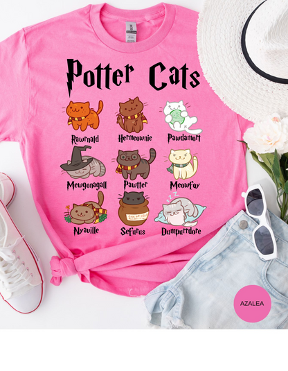 Magical Meowsters: A Potter-Inspired Feline Tee