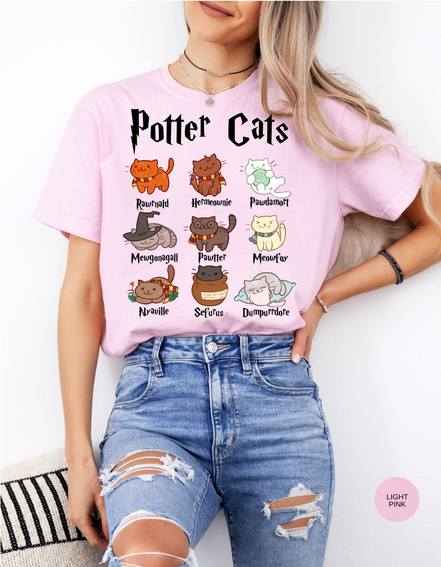 Magical Meowsters: A Potter-Inspired Feline Tee