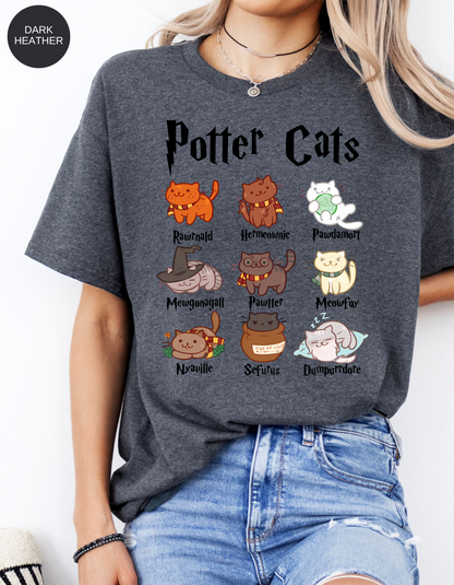 Magical Meowsters: A Potter-Inspired Feline Tee