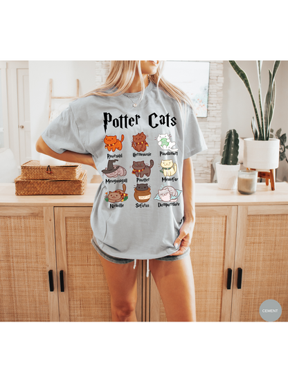 Magical Meowsters: A Potter-Inspired Feline Tee