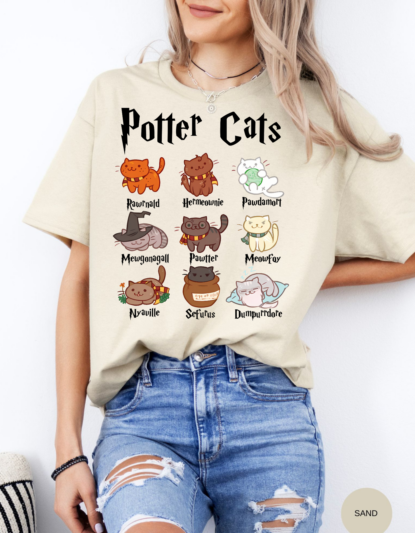 Magical Meowsters: A Potter-Inspired Feline Tee