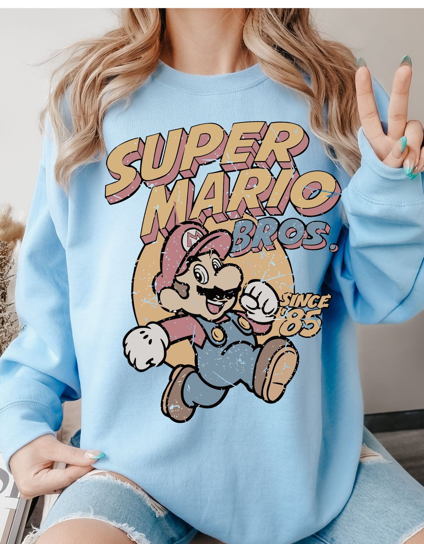 Retro 80s Supero Mario Bros Sweater - Nostalgic Gaming Chic