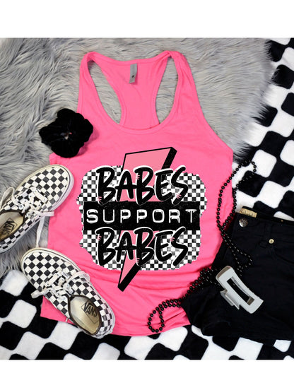 Punk Babes Support Babes Checkered Tee