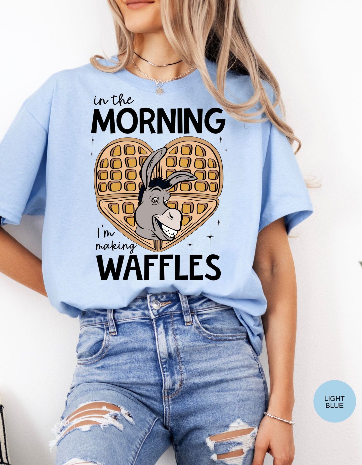 Waffle Mornings with Donkey: A Shrektacular Start to the Day Cotton Tee