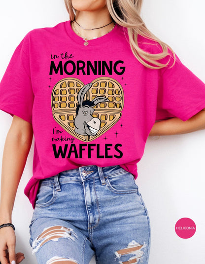 Waffle Mornings with Donkey: A Shrektacular Start to the Day Cotton Tee