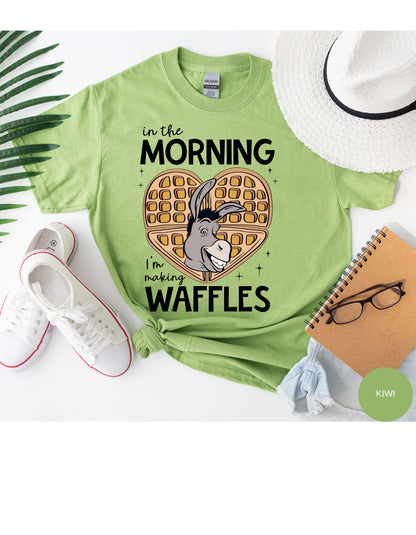 Waffle Mornings with Donkey: A Shrektacular Start to the Day Cotton Tee