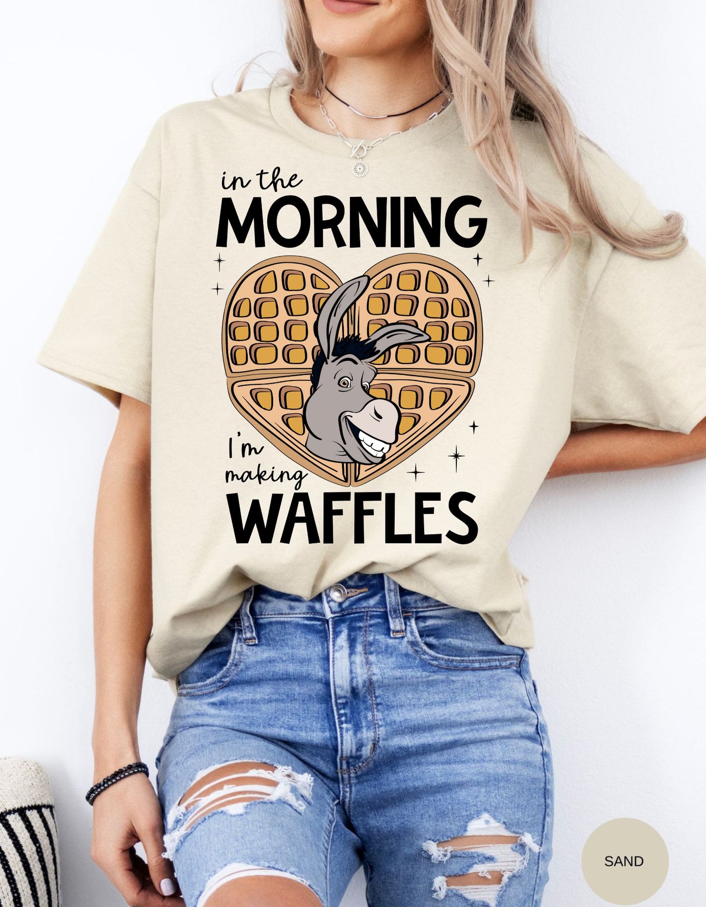 Waffle Mornings with Donkey: A Shrektacular Start to the Day Cotton Tee