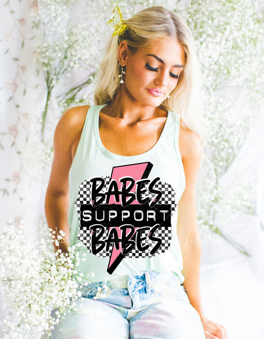 Punk Babes Support Babes Checkered Tee