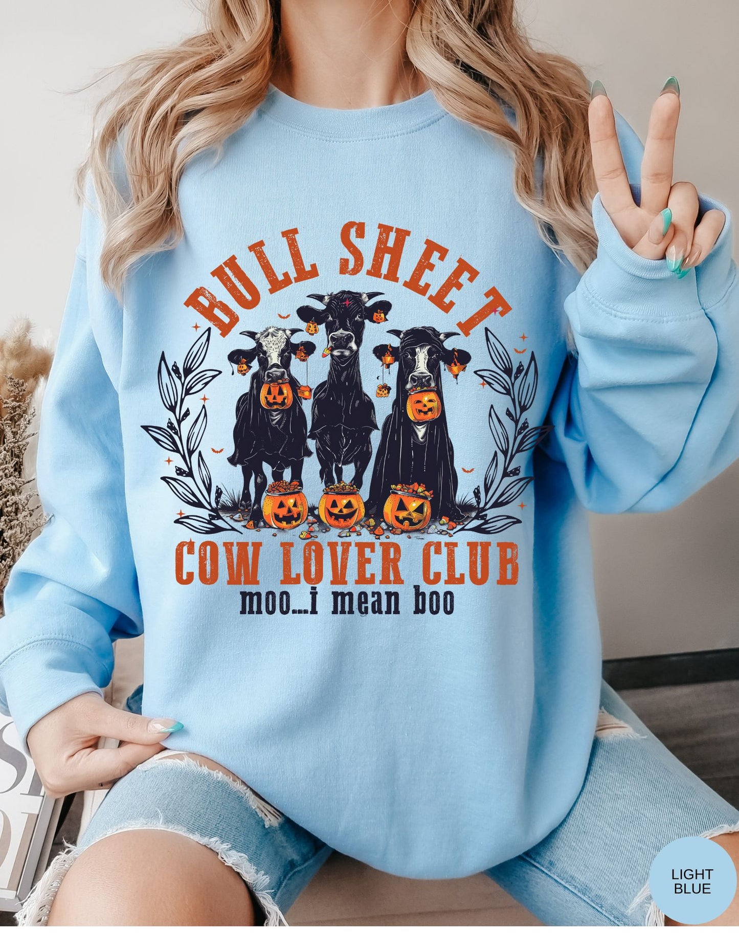 Boo Sheet Cow Lover Club Sweater