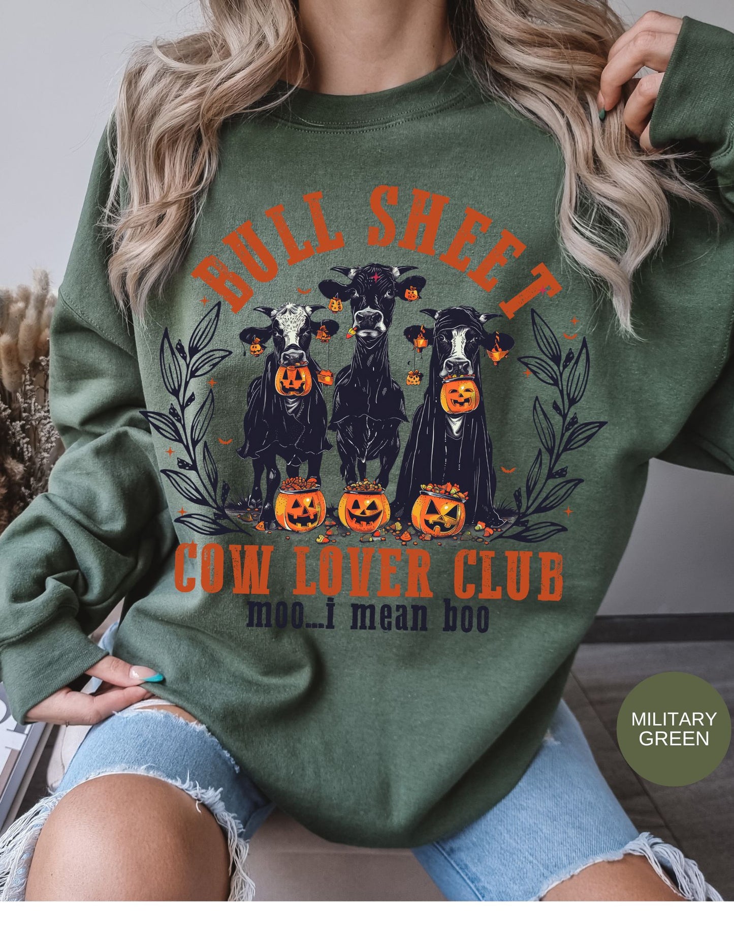 Boo Sheet Cow Lover Club Sweater