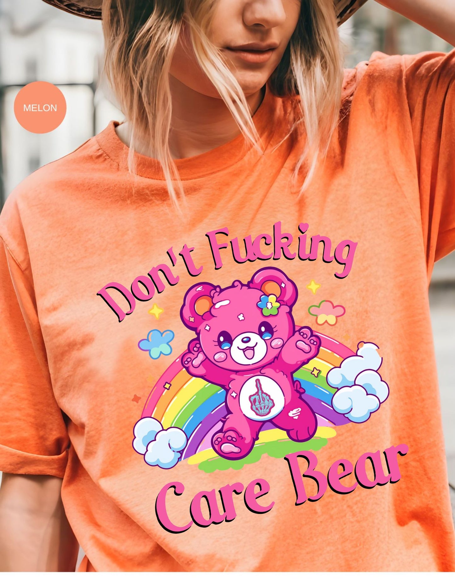 I Don't Care Bear Vibes: Rainbow Tee