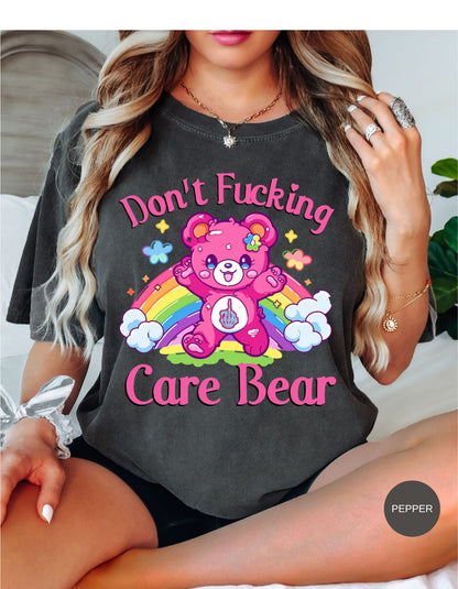 I Don't Care Bear Vibes: Rainbow Tee