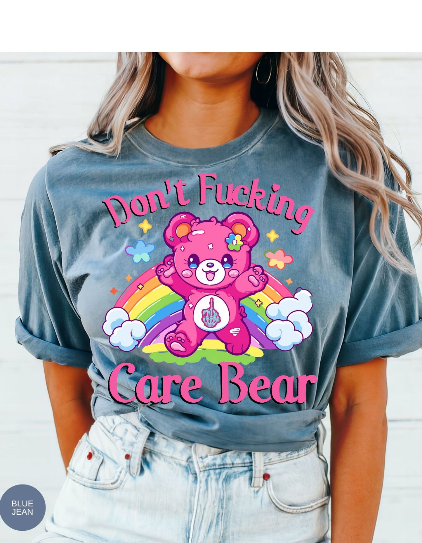 I Don't Care Bear Vibes: Rainbow Tee