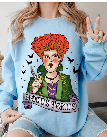 Hocus Tokus Halloween Sweater: High on Magic with the Red Headed Sister Witch!