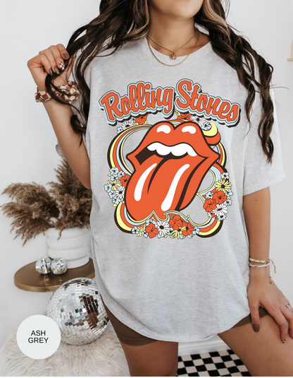 Vintage Flower Rolling Stone Tee