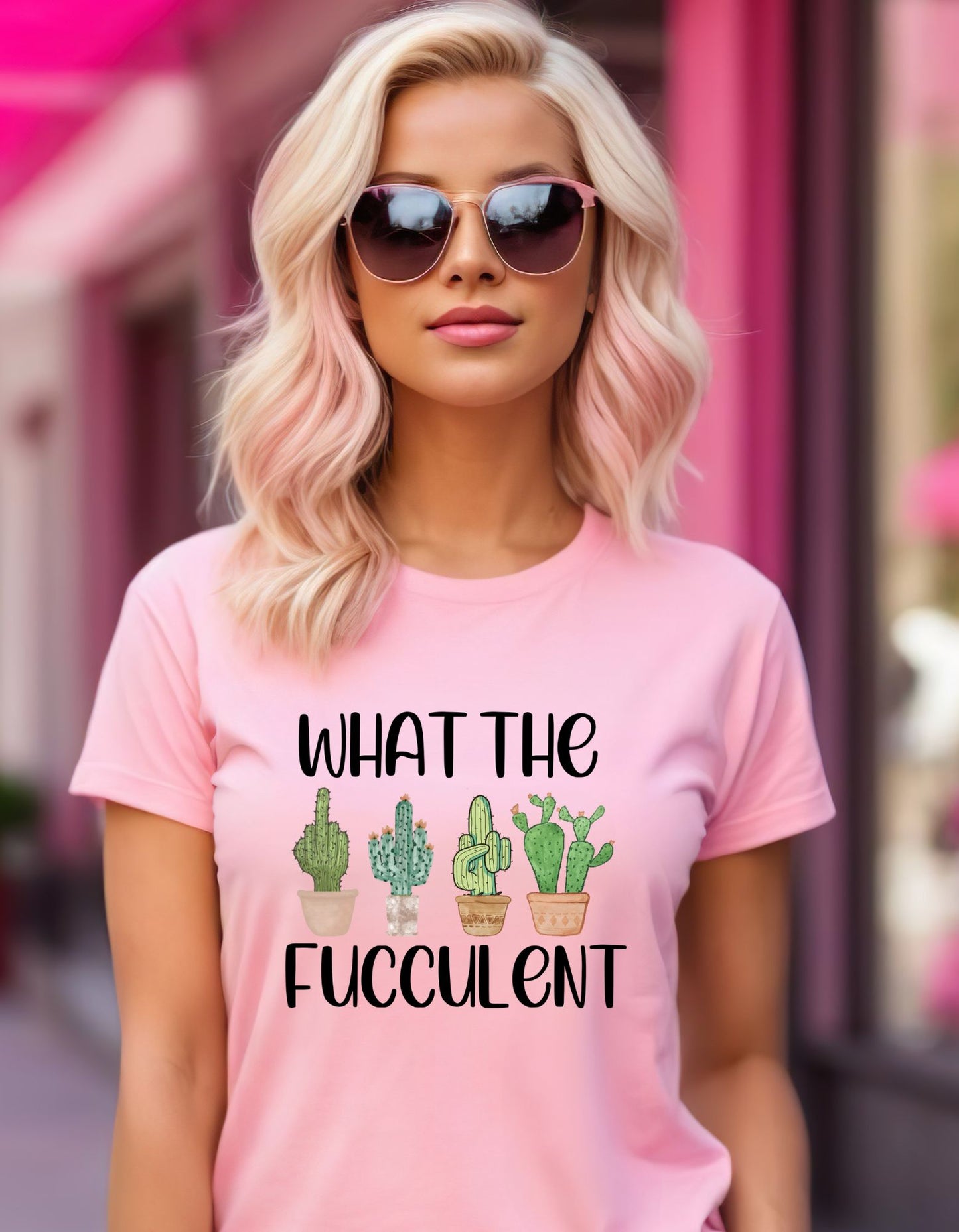 What The Fucculent Cotton Tee - Wear Your Plant Parent Vibes with Attitude! Succulents and Sass