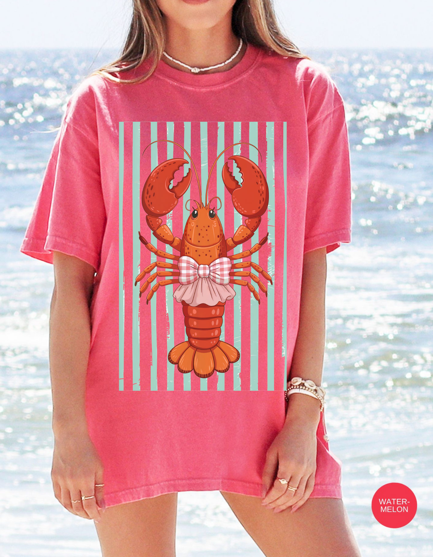 Clawfully Cute" Bow-Lobster Tee